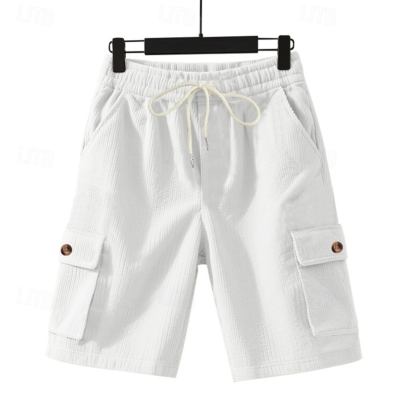 Bărbați Pantaloni Scurți Cargo Pantaloni Scurți Pantaloni scurți de vară Cordon Talie elastică Multi Buzunare Simplu Confort Purtabil Lungimea genunchiului În aer liber sportiv Zilnic Modă Casual 2025 - $20.99 –P4
