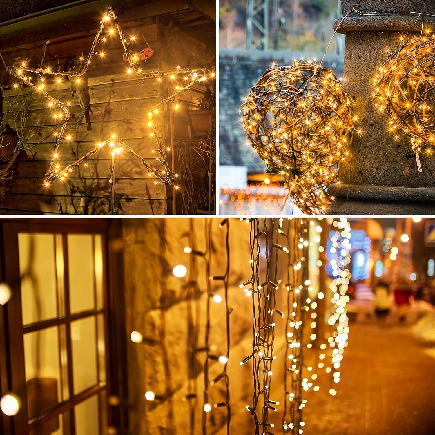 1 kpl ulkokäyttöön tarkoitettu aurinkokennovalosarja, vedenpitävä valosarja, 12 m, 39 jalkaa, 100 led-helmeä, sisäpiha, puutarha, nurmikko, huvila, aita, parveke, koristevalo, häät, halloween, joulu, festivaali, tunnelma, valosarja 2025 - $12.99 –P18