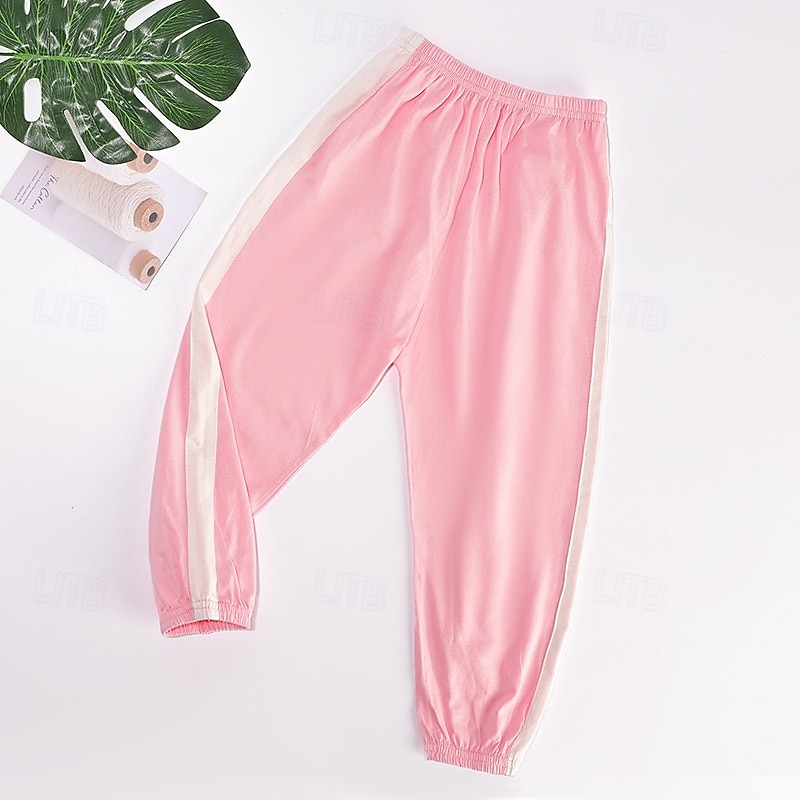 Kinder Jungen Hose Hose Gestreift Weich Komfort Hose Outdoor Basic Weiß Gelb Hellgrün Mittlere Taille 2025 - $5.99 –P11