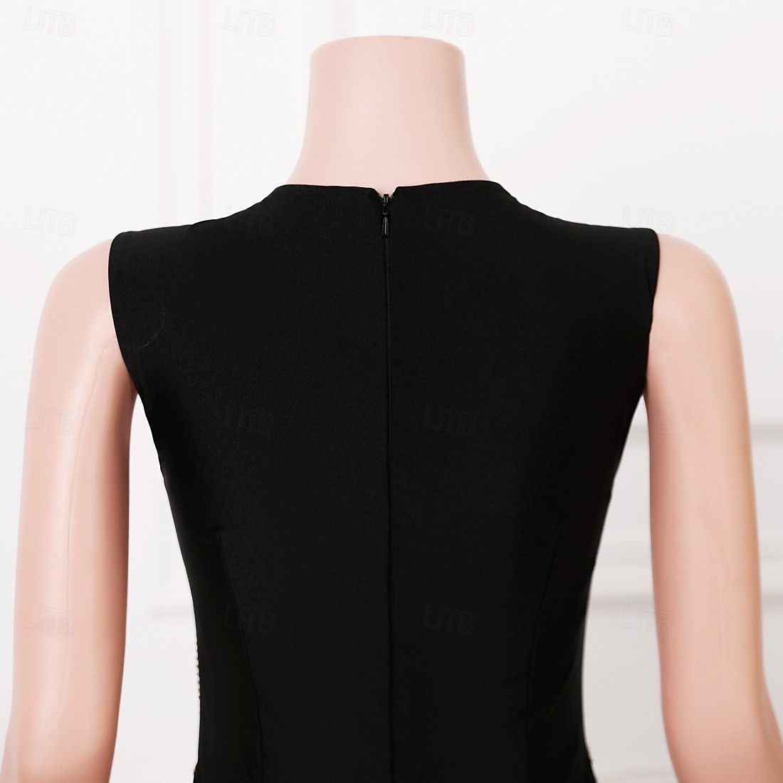 Meerjungfrau Trompete Abendkleid Elegantes Kleid Abendgesellschaft Ball Hochauslauf Ärmellos Runder Ausschnitt Stretch Crepe mit Perlenapplikationen 2025 - $299.99 –P2