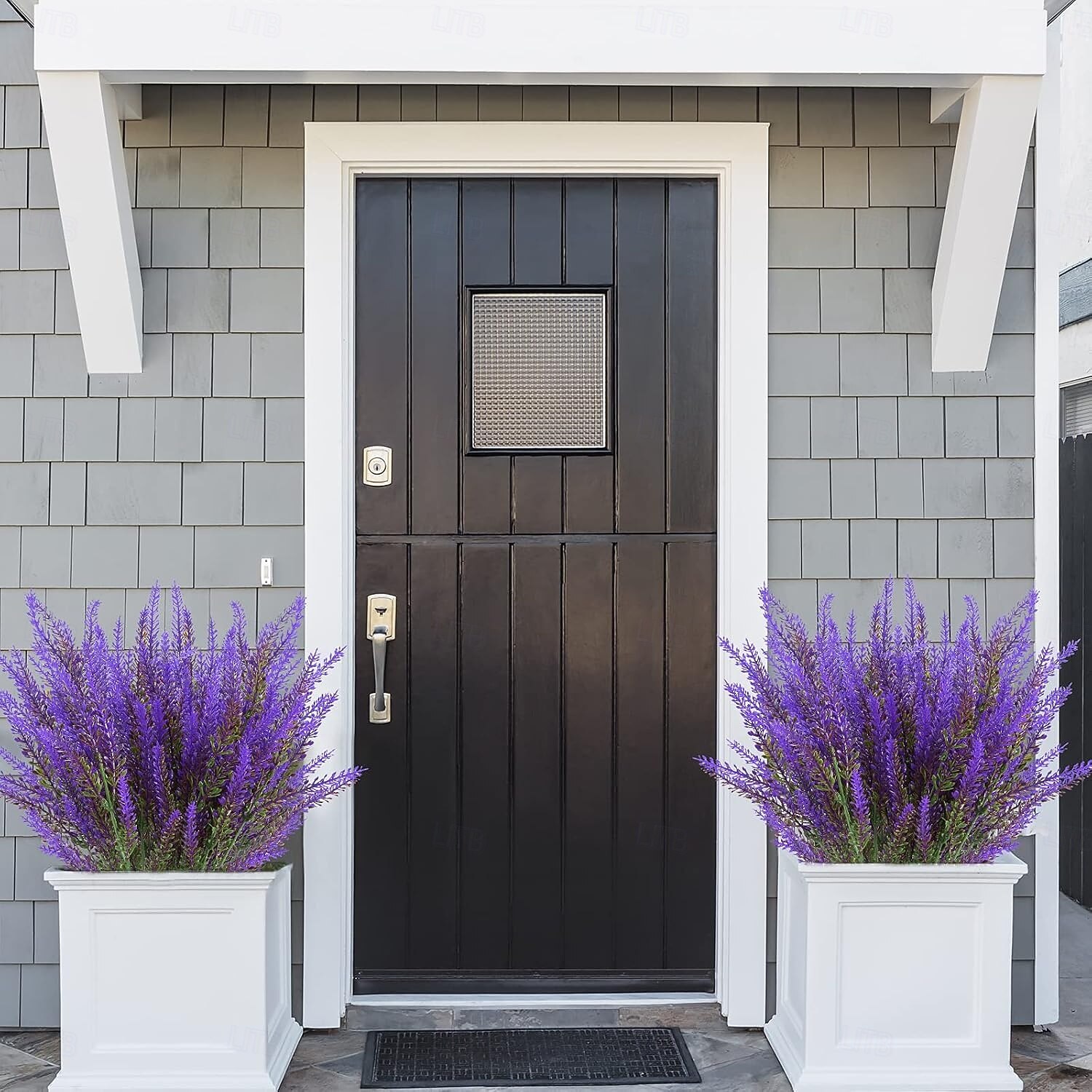 műlevendula virág, műanyag modern kortárs szabálytalan asztali virágdekoráció, egyedi design otthoni irodába, stílusos műnövény kompozíció 2026 - $6.49 –P13