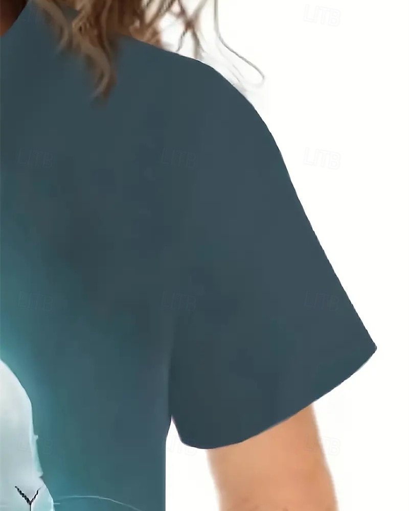 Девочки 3D Кролик Футболка С короткими рукавами Лето Весна Мода Классический Дети 4-12 лет Вырез под горло на открытом воздухе Повседневные Стандартный 2026 - $11.99 –P4