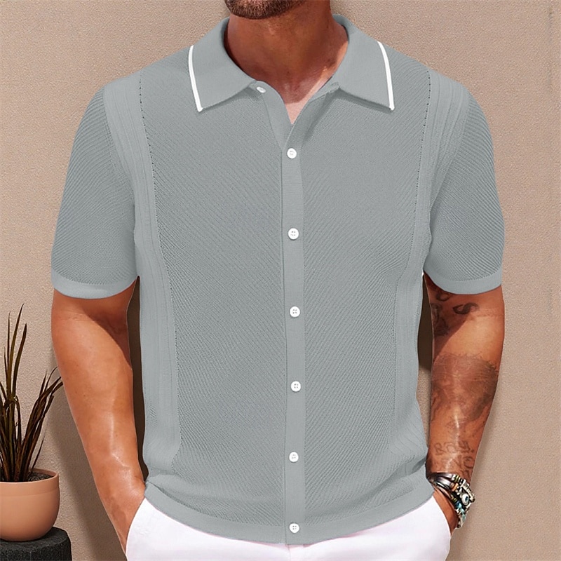 Ανδρικά Button Up Polos Πουκάμισο γκολφ Causal Αθλητικά Πέτο Κοντομάνικο Μοντέρνα Βασικό Σκέτο Κουμπιά Καλοκαίρι Μπλε Πορτοκαλί Γκρίζο Button Up Polos 2025 - $34.99 –P8