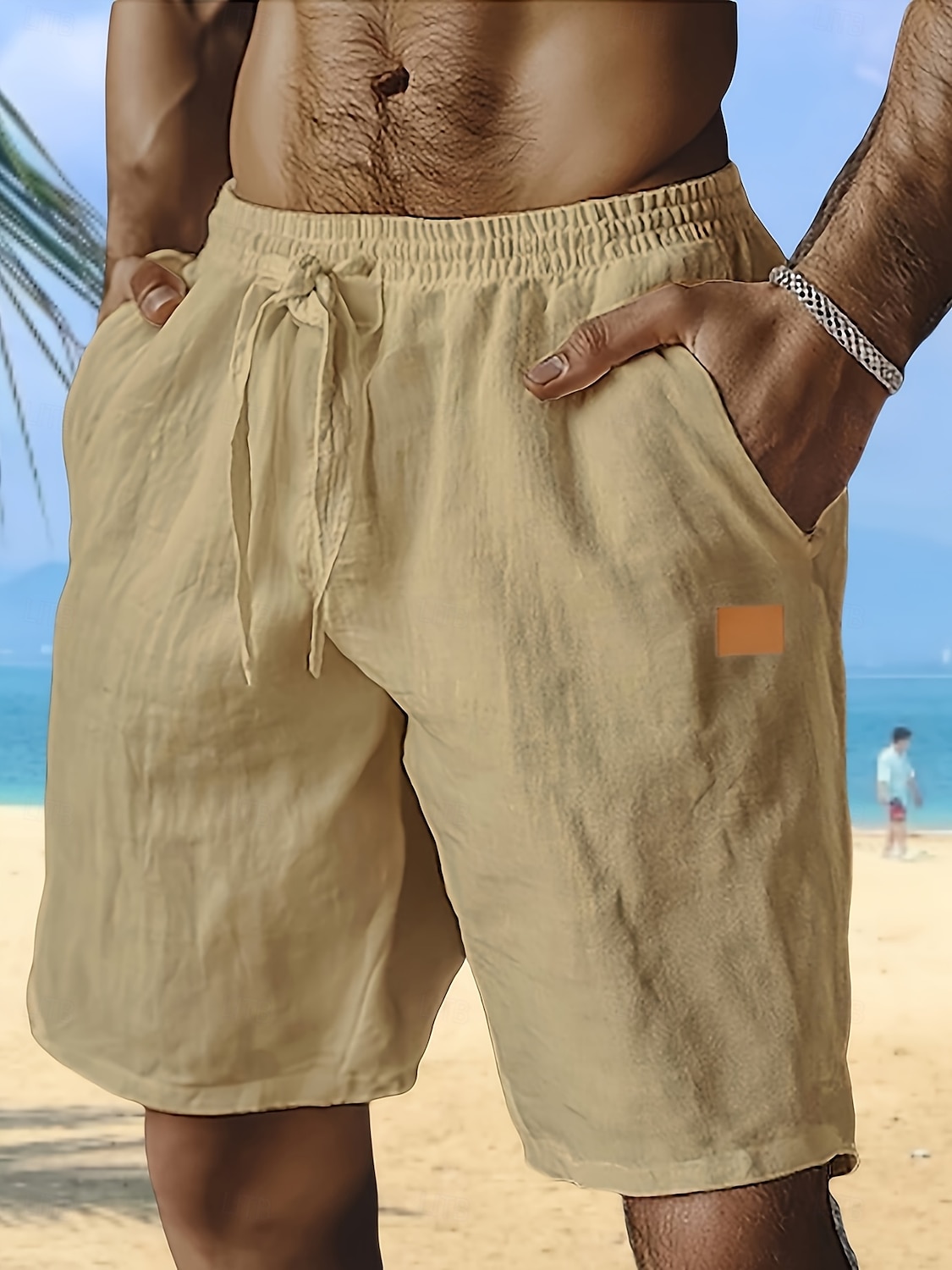 Per uomo Shorts Shorts di Lino Pantaloncini Estivi Shorts da Spiaggia Pantaloncini larghi Coulisse Elastico in vita Gamba Dritta Semplice Comodità Traspirante Lunghezza al ginocchio All'aperto Ferie del 2025 a $17.99 –P3