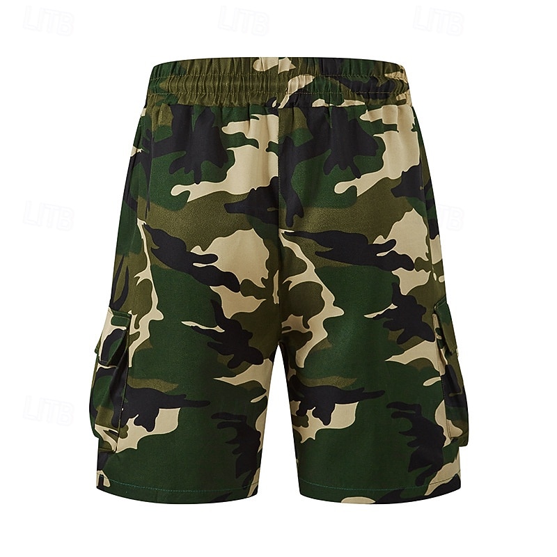 Per uomo Pantaloncini cargo Shorts Pantaloncini Estivi Coulisse Elastico in vita Multi-tasche Mimetico Comodità Indossabile Lunghezza al ginocchio All'aperto Sport Quotidiano Moda Casual Verde del 2025 a $18.99 –P7