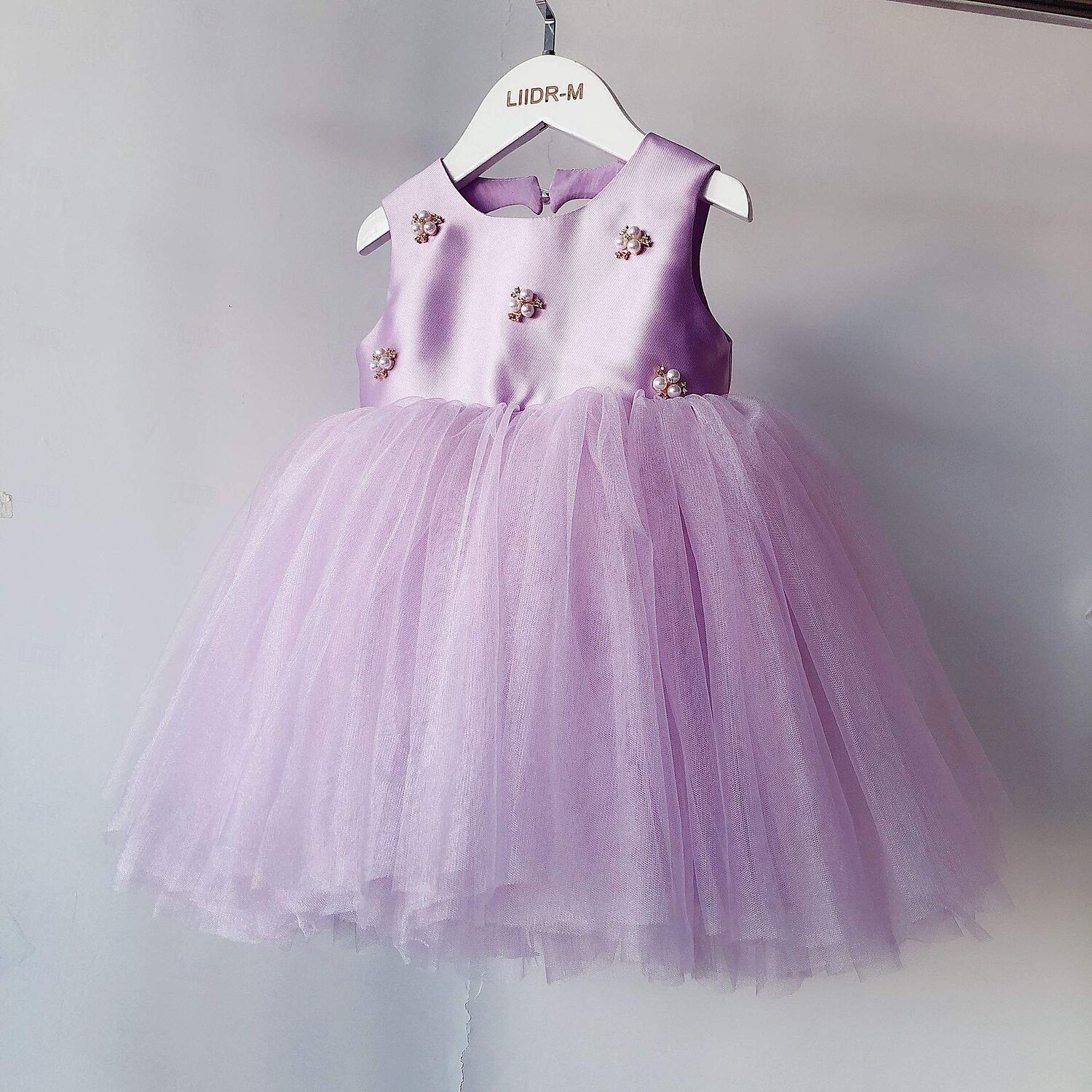 Kids Girls' Party Dress Solid Color Sleeveless Performance Mesh Princess Sweet Mesh Mid-Calf Sheath Dress Tulle Dress Summer Spring Fall kids Pink Sky Blue Purple 2025 - $61.99 –P3