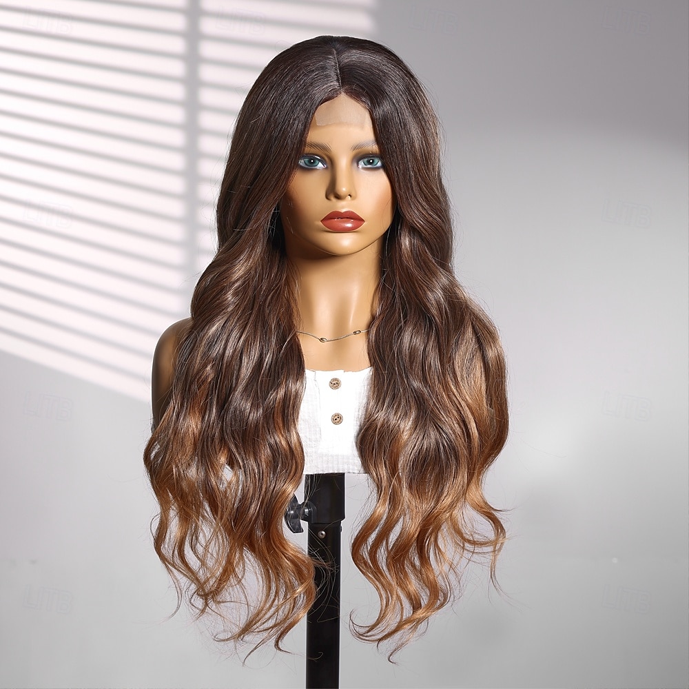 Pruik van synthetisch kant Gekruld Stijl 26 inch(es) Meerkleurig Middelste stuk U-deel Pruik Dames Pruik Donker Bruin 2025 - $40.99 –P2