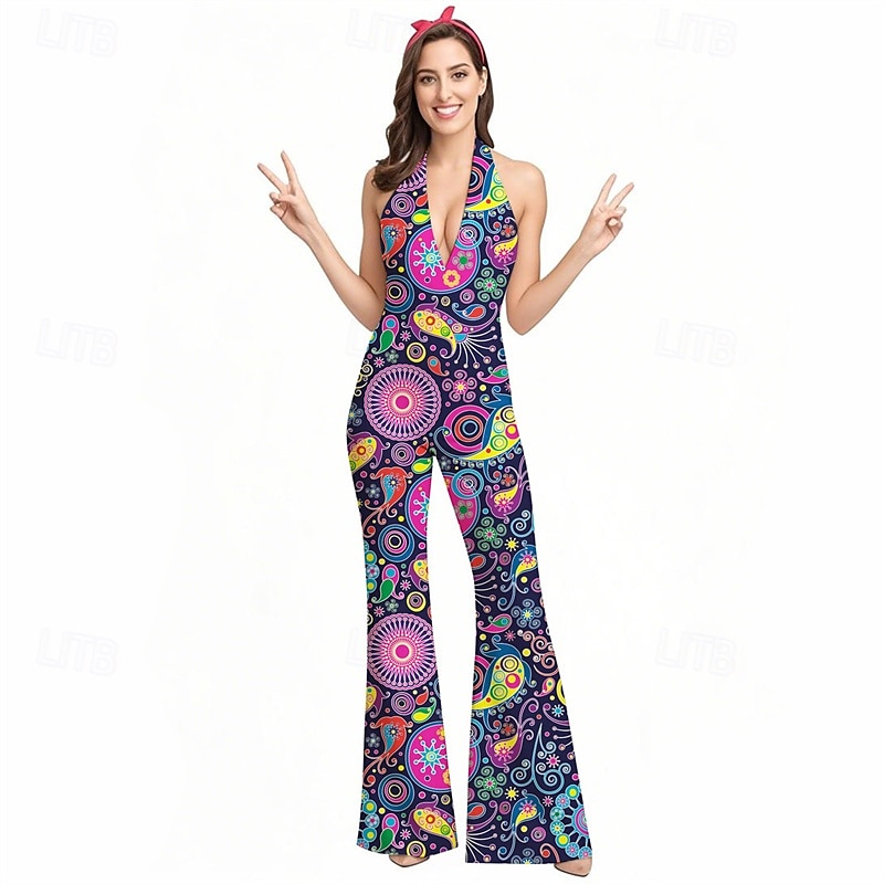 Retro Antiguo Boho Años 70 Pantalones acampanados Mono Hippie Disco Cachemir Tribal Mujer Víspera de Todos los Santos Carnaval Vacaciones Festival de Música Festival Adulto Mono 2025 - $29.99 –P1