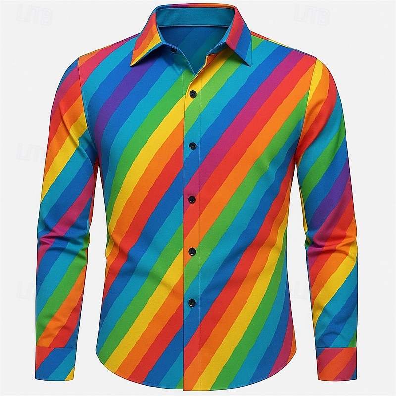 Retro Vintage 1970er Hemd LGBTQ Regenbogen Kostüm Herren Halloween Karneval Pride Parade Pride-Monat Festival Erwachsene Hemd 2026 - $27.99 –P2