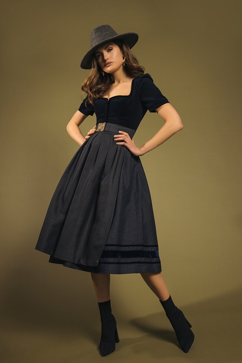 Oktoberfest Šaty Dámské šaty Trachtenkleader Služka Bavorský němčina Louky Dámské Tradiční Styl Tkanina Šaty (75 cm) 2026 - $66.99 –P6