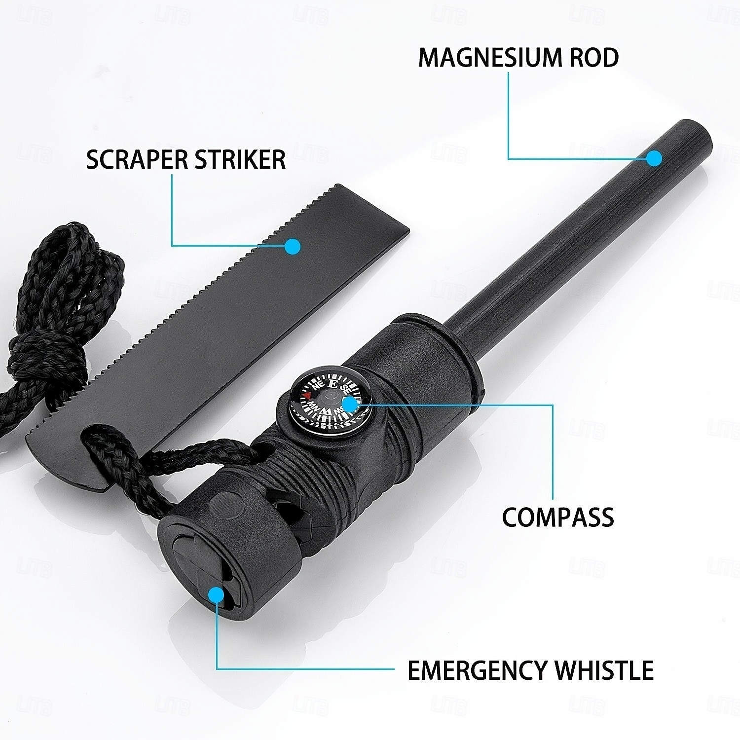 Kit accendifuoco portatile di alta qualità con selce e acciaio - strumento di sopravvivenza compatto e multiuso con barre di magnesio, spago esca per campeggio, escursionismo, EDC e situazioni di del 2025 a $7.99 –P10