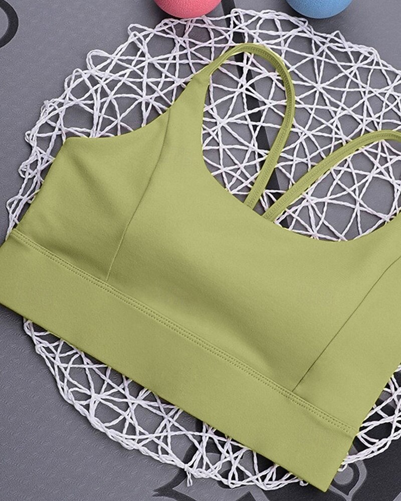Femmes Couleur Unie Soutien-gorge de tennis Sans manches Dos nu Résistant aux Chocs Évacuation de l'Humidité Respirant Tennis Le golf Jogging Col en U Dos à Lanières Noir Blanche Jaune Vêtements de de 2025 ? $23.99 –P15