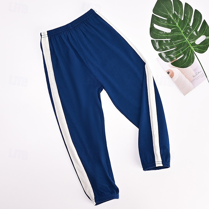 Kinder Jungen Hose Hose Gestreift Weich Komfort Hose Outdoor Basic Weiß Gelb Hellgrün Mittlere Taille 2025 - $5.99 –P2