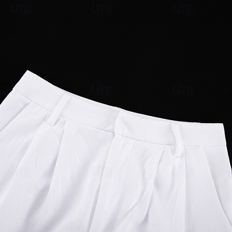 Women's Active Fashion Blouse Pants Sets Sleeveless V Neck Solid Color Dubbele Rij Knopen Daily Casual Daily Black White Pink Summer Regular Fit 2025 - $45.99 –P14
