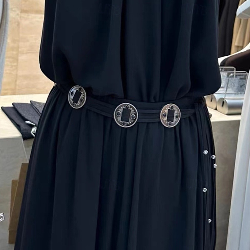 Per donna Cintura Lega Nero Marrone Cachi Cintura Vita Streetwear Quotidiano Colore Puro del 2025 a $21.99 –P5