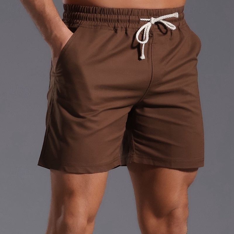 Per uomo Shorts Shorts di Lino Pantaloncini Estivi Shorts da Spiaggia Tasca Coulisse Elastico in vita Semplice Comodità Traspirante Corto Vacanza Ferie Spiaggia Hawaiano Boho Nero Bianco del 2025 a $28.99 –P4