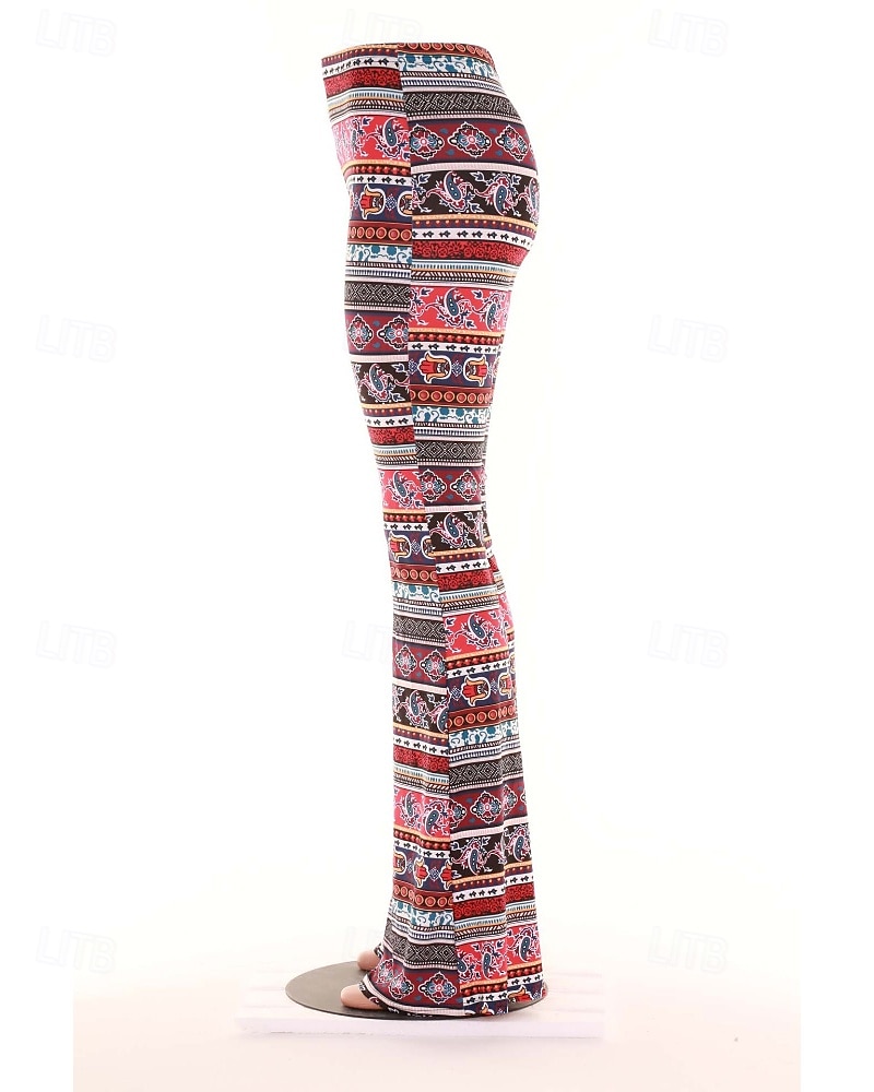 Pentru femei Pantaloni Casual Boho Lungime totală Natural Floare Imprimare Confortabil Exterior Comfortabil În aer liber Vacanță Magenta Galben Auriu Bleumarin Negru Vară Fit regulat 2025 - $17.99 –P18