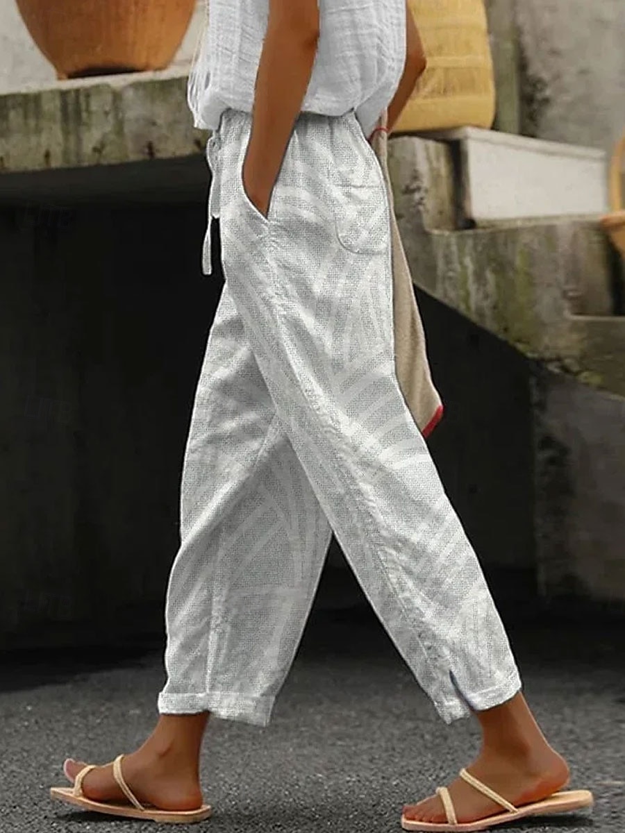 Femmes Moulant Élégant Vacances ancien Longueur complète Taille haute Graphique Rayé Impression Respirant Doux Micro-Élastique Extérieur Quotidien Tenue quotidienne Rose Claire Gris Été Printemps de 2025 ? $13.99 –P2