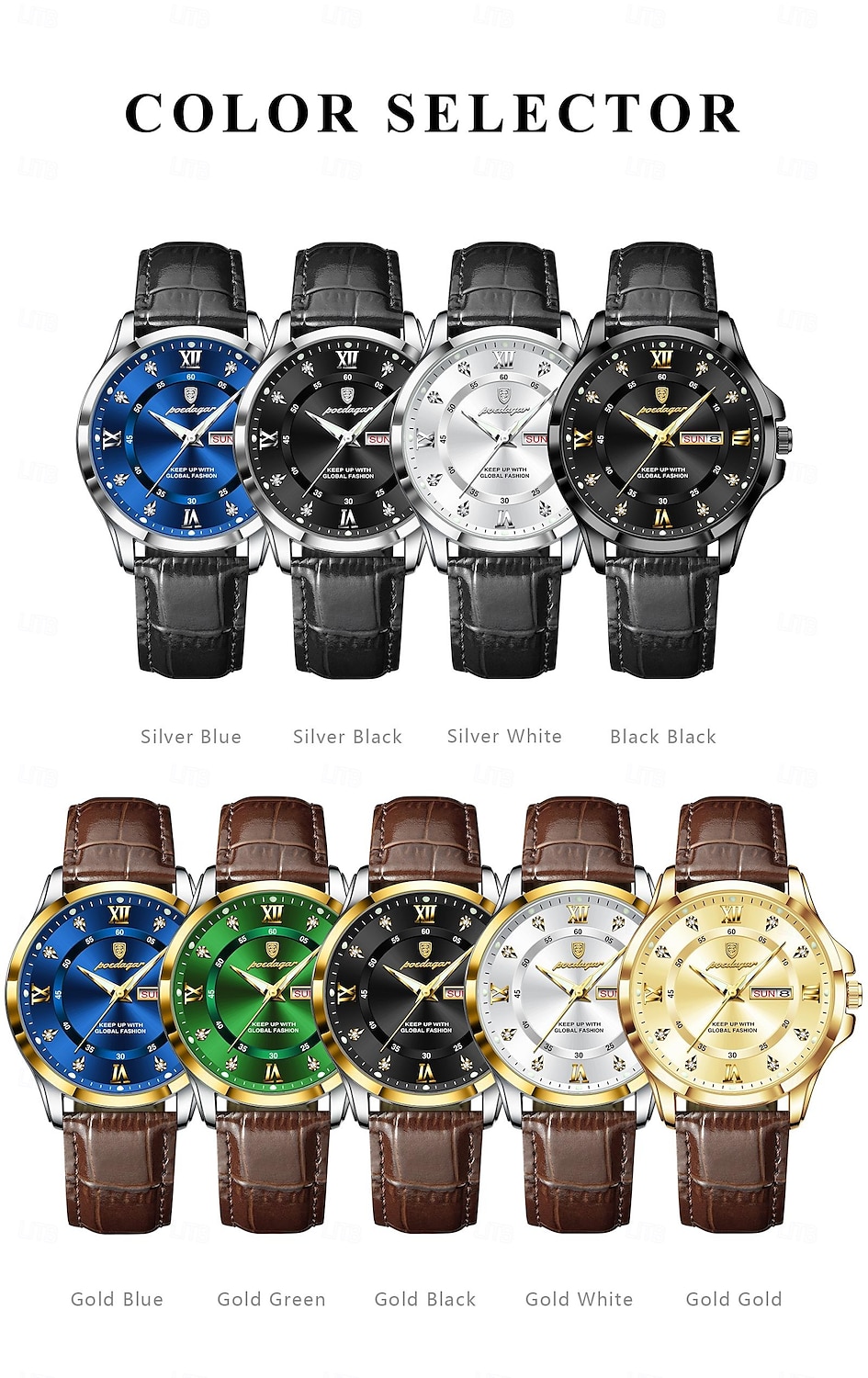 Top Luxury Man Watch Date Week Waterproof Luminous Leather Men Wristwatch Casual Male Clock Sports Men's Quartz Watches 2025 - $37.99 –P8