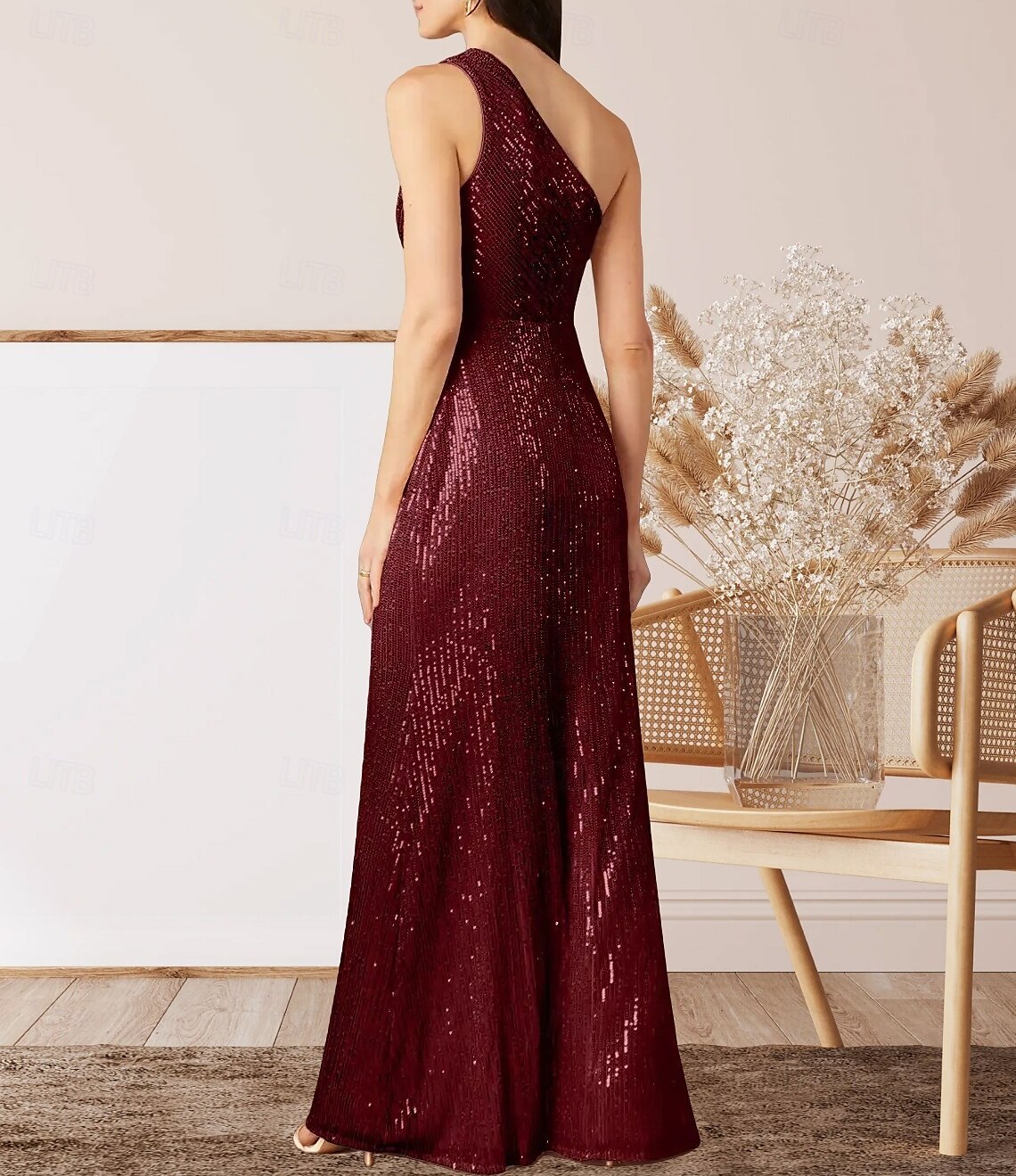 A-Linie Kleid für die Mutter der Braut Elegantes Rundhals Bodenlang Chiffon Langarm mit Perlen Raffung 2025 - $156.99 –P2