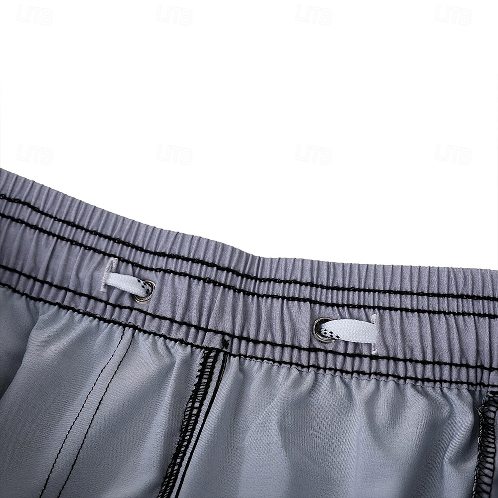 Homens Calção Shorts de praia Com Cordão Bloco de cor Respirável Secagem Rápida Comprimento do joelho Ao ar livre Férias Casa Férias Estilo Étnico Preto+Cinzento Vermelho Escuro Com Stretch de 2025 por $16.49 –P9