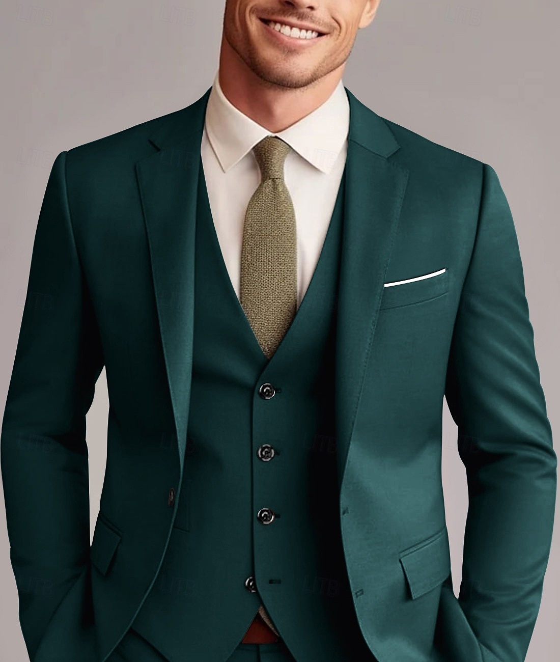 Men's Wedding Suits White Yellow Solid Colored Slim Fit 3 Piece Single Breasted Two-buttons 2025 - $122.99 –P4