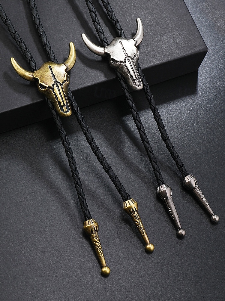 Miesten häränpään muotoinen bolo-kaulakoru – lännentyylinen lehmänkallo-riipus punotulla nahkanauhalla, vintage-cowboy-tyylinen asuste country-konsertteihin, rodeoihin ja jokapäiväiseen käyttöön 2026 - $9.99 –P4