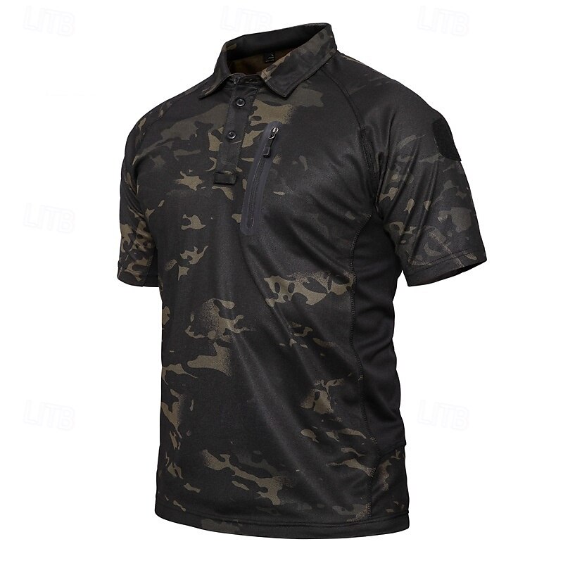 Herren Golfshirt Golf Poloshirts Arbeit Lässig Revers Kurzarm Basic Modern Einfach Tarnung Knöpfe Sommer Normale Passform Schwarz Tarnung Grün Khaki Golfshirt 2025 - $28.99 –P4