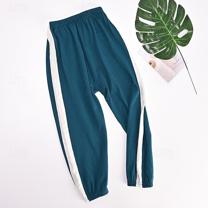 Kinder Jungen Hose Hose Gestreift Weich Komfort Hose Outdoor Basic Weiß Gelb Hellgrün Mittlere Taille 2025 - $5.99 –P5