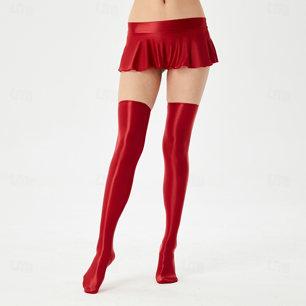 Fényes miniszoknya nőknek - fémes spandex rakott gördeszkás szoknya büszkeségfelvonulásra, neonpartikra, rave partikra, drag show-kra és EDM fesztiválokra 2025 - $19.49 –P4
