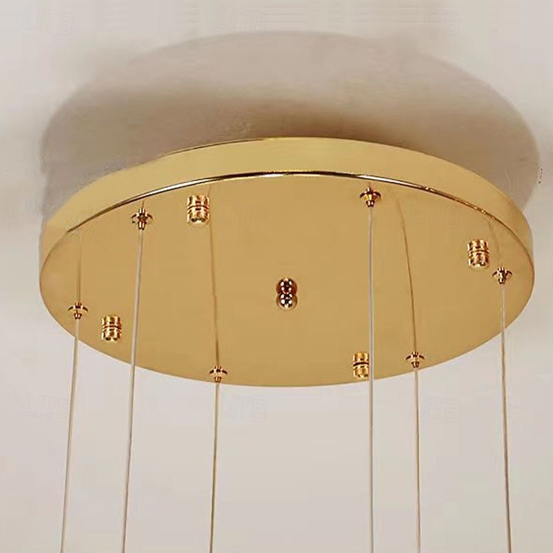 Lampada a sospensione a LED dimmerabile con 3/5/6/8/10/12/16/20 luci in cristallo per isola cucina moderna, illuminazione a sospensione regolabile per isola cucina, lampadario a LED nero oro per sala del 2025 a $156.99 –P12