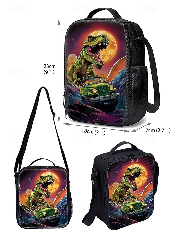Kids' 3-Piece Dinosaur Backpack Set with Lunch Bag and Pencil Case, T-Rex Print, Lightweight School Bag for Boys, Girls and Elementary Students 2026 - $34.99 –P11