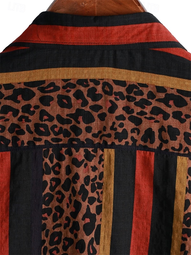 Retró Boho 1970-es évek Ing Hawaii ingek Hippi Azték Törzsi Férfi Mindszentek napja Farsang zenei fesztivál Tengerparti nyaralás Retro témájú buli Felnőttek Ing 2025 - $25.99 –P6