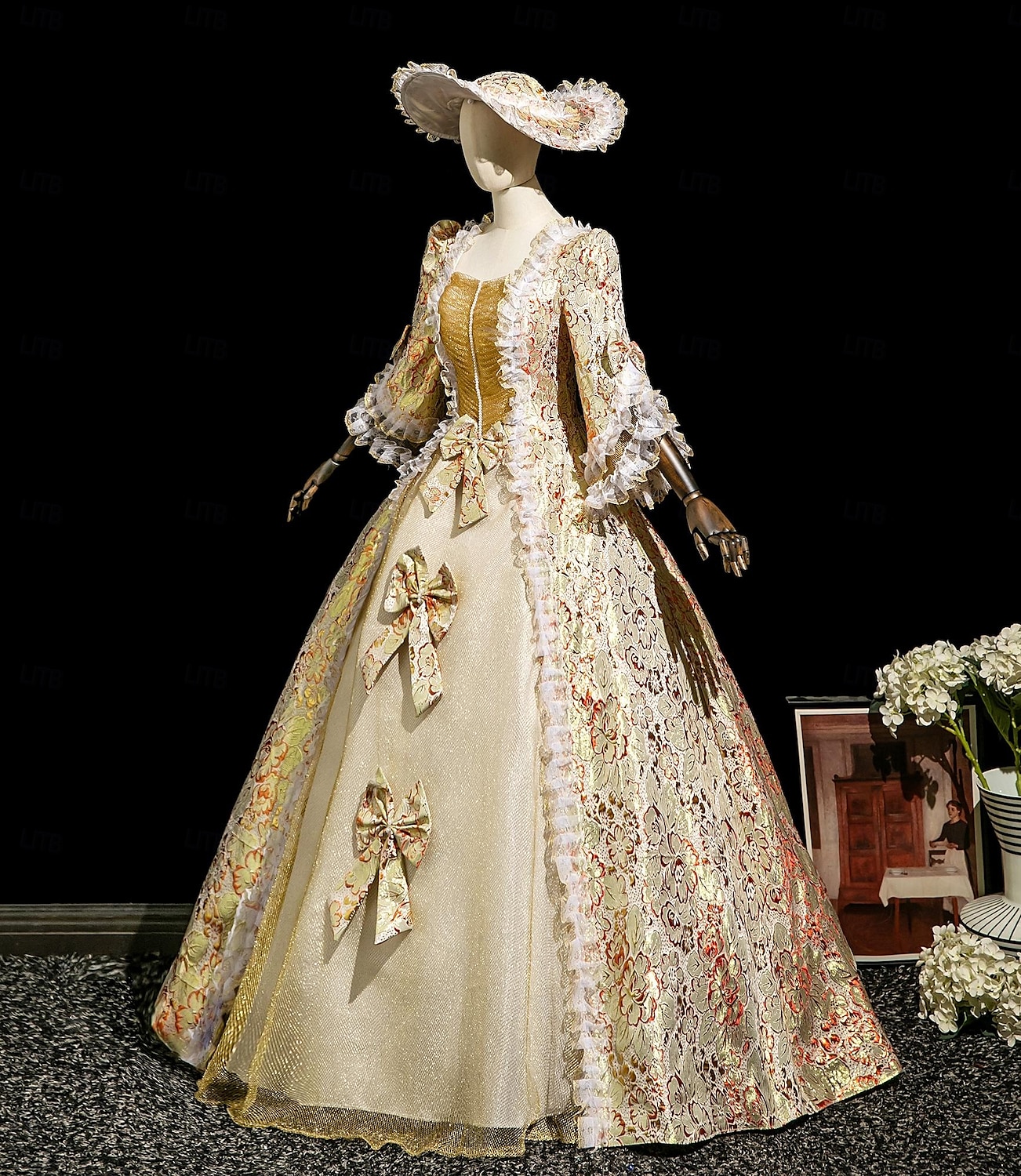 Vintage Rococò Rinascimento Maxi Vestito Normale A sbuffo Principessa Sposa Pieghettato Con Volant Principessa Girocollo Costume Per donna Halloween Carnevale Mascherata Performance Feste Halloween del 2026 a $139.99 –P3