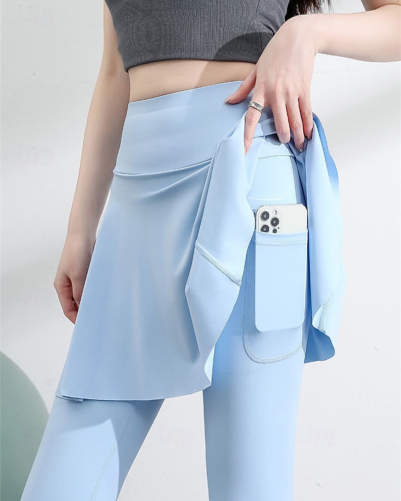 Per donna Tinta unita Gonna casual Gonna da tennis con leggings Tasche Laterali Asciugatura Rapida Tennis Golf Pickleball Pantaloni Nero Bianco Blu Spandex Abbigliamento da tennis del 2026 a $16.49 –P11