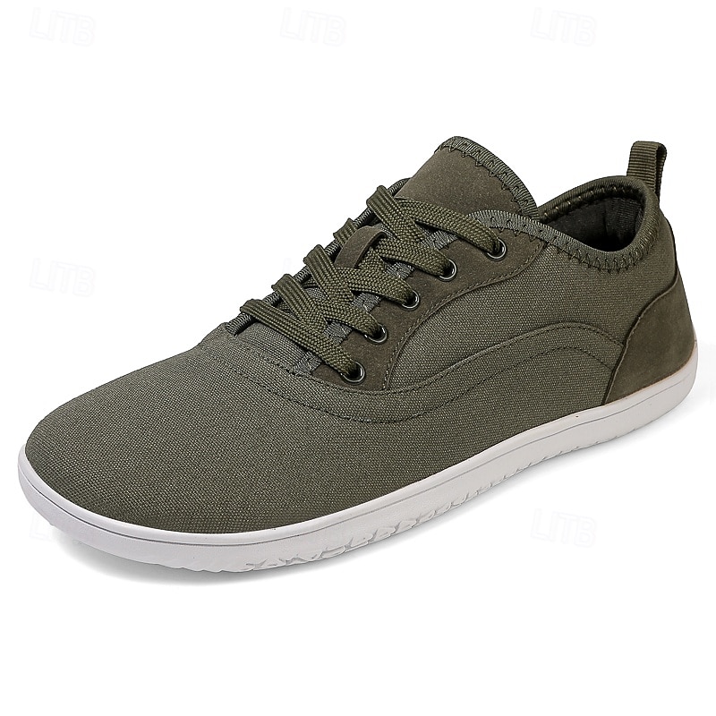 Helvita herrsneakers i canvas – minimalistiska vardagsskor för pendling, college och vardagliga fredagar 2025 - $34.99 –P1