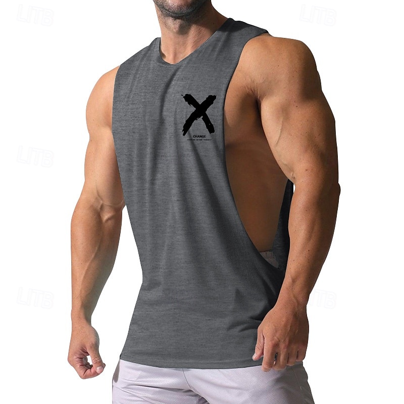 Herren Tank Top Weste Unterhemd Ärmelloses Shirt Ärmellos Rundhalsausschnitt Sommer Bedruckt Mode Designer Basic Klassisch Urlaub Straße Ausgehen Schwarz Weiß Rote Top T-Shirt für Herren 2025 - $14.49 –P4