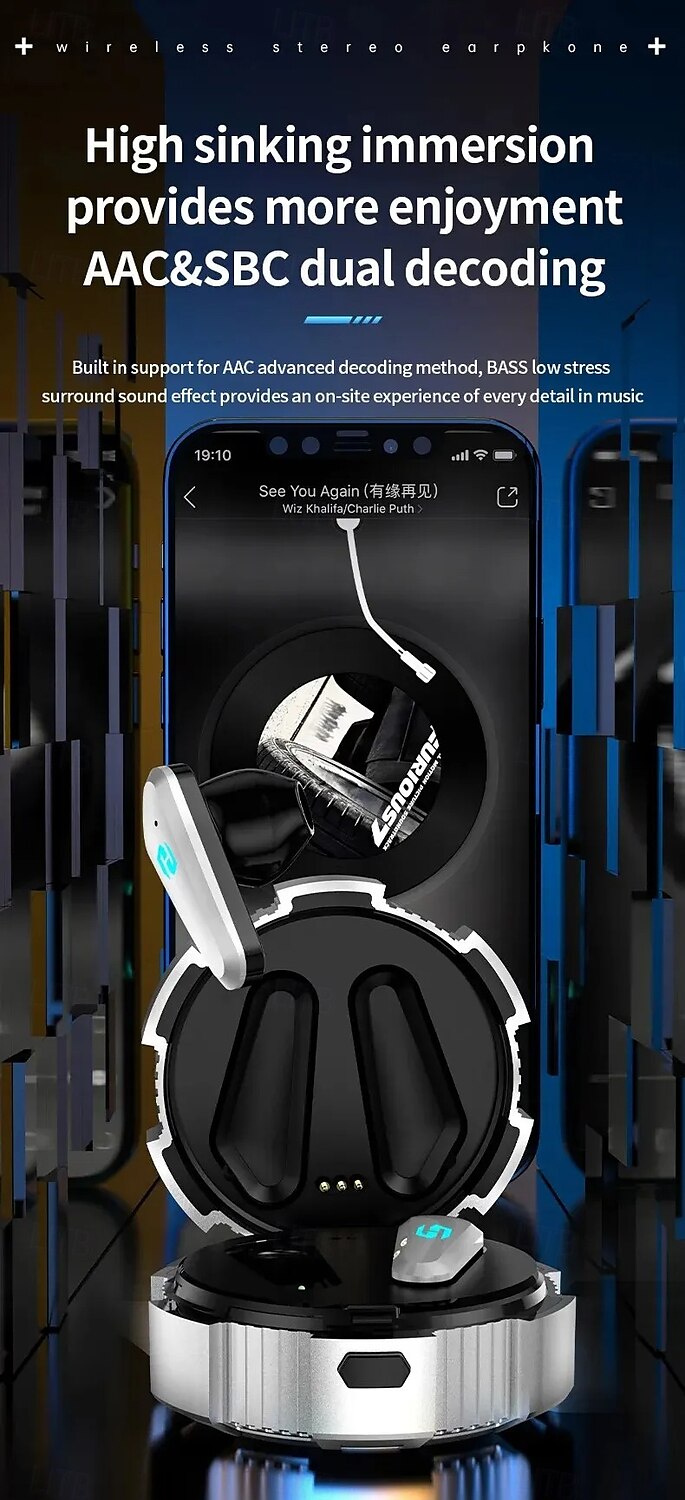 2025年 ワイヤレスゲーミングイヤフォン Bluetooth 5.3 低遅延 指紋タッチ デュアルデコード H+ サウンド ノイズフリー マイク モバイル  PC用  コレクション – $38.99 –P14