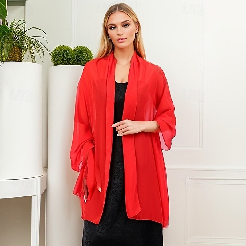 divatos sifon kendő, estélyi sál, hivatalos menyasszonyi kendő nőnek 2025 - $44.99 –P10