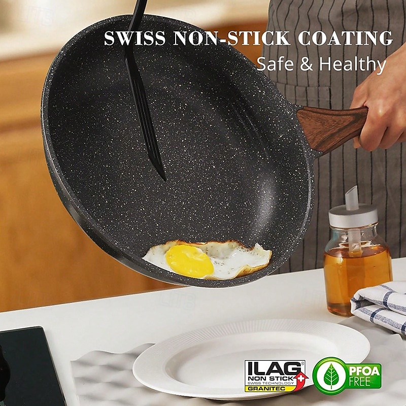 Nonstick Frying Pan Skillet, Granite Coating Omelette Pan, Healthy Stone Cookware Chef's Pan, PFOA Free 2025 - $25.99 –P4