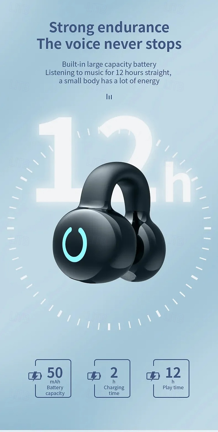 YX09 Open-Ear Wireless Earbuds Bluetooth 5.3 – Ultra-Light Clip-On Headphones with Mic, Low Latency, Waterproof, for Running, Gaming, Phone Calls 2025 - $22.99 –P7