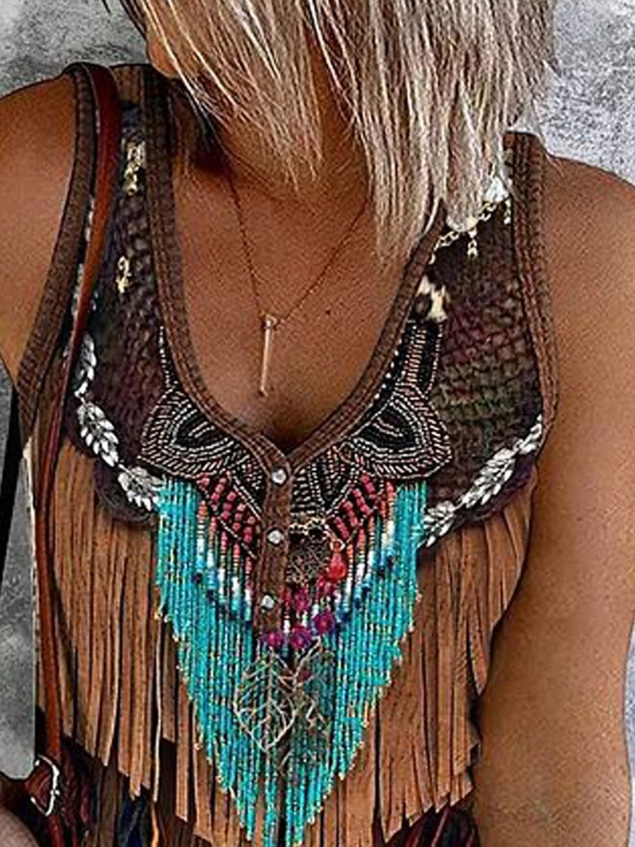 Damen Camisole-Tanktop Grafik Farbblock Stilvoll Lässig Ärmellos Ärmellos V Ausschnitt Crop Tops Täglich Druck Blau Khaki Sommer Frühling 2025 - $17.99 –P2