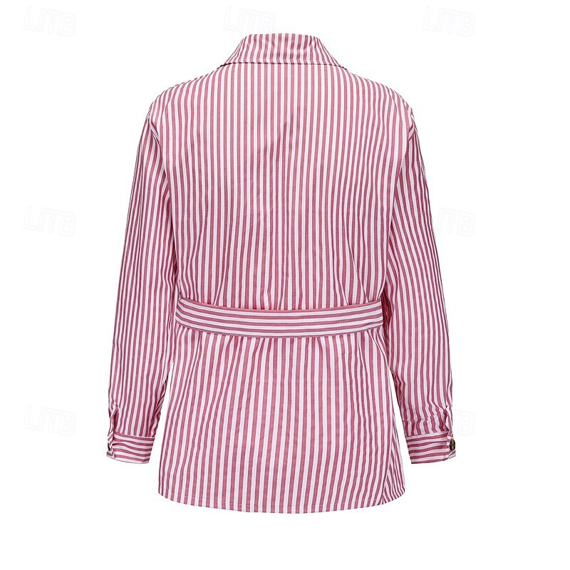 Homens jaqueta leve jaqueta de verão Jaqueta de Camisa Jaqueta de Transição Férias Diário Bolsos Verão Primavera Riscas Moda Clássico Lapela Padrão Rosa claro Azul Verde cáqui Casaco de 2025 por $30.99 –P18