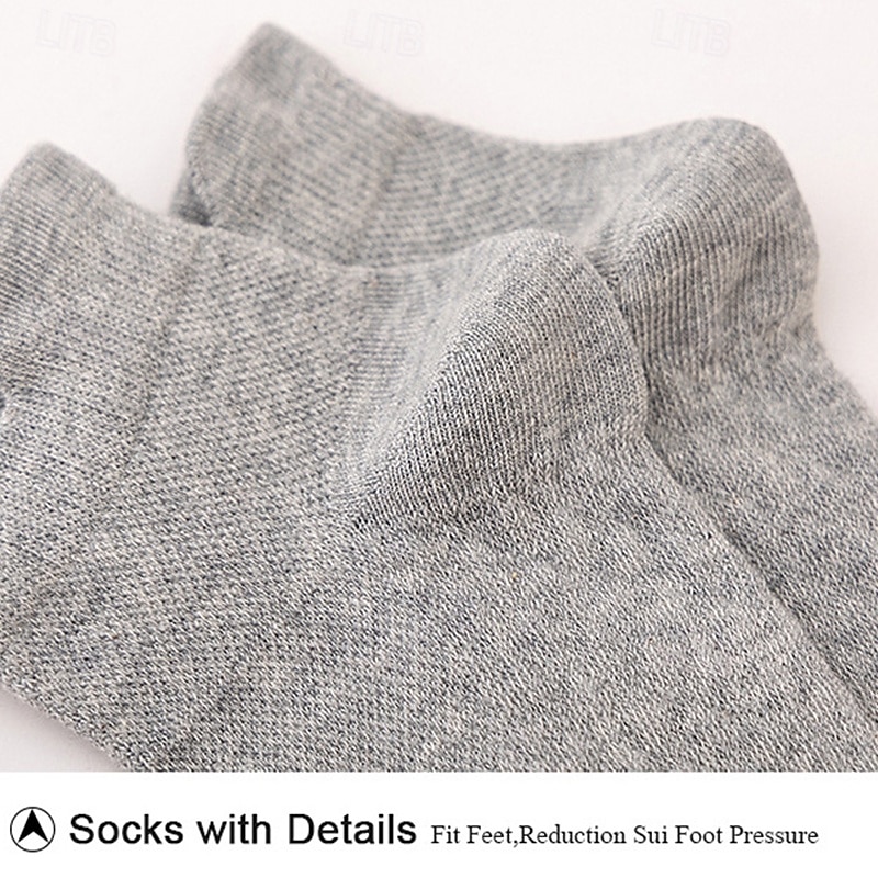 Men's 5 Pairs Multi Packs Socks Running Socks Casual Socks Black White Color Plain Vacation Sports & Outdoor Daily Basic Medium Spring Fall Fashion Casual 2026 - $10.99 –P18
