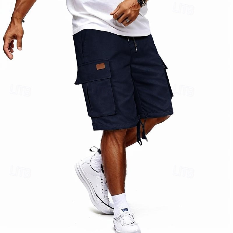 Men's Cargo Shorts Outdoor Shorts Camping Shorts Casual Shorts Hiking Shorts Elastic Waist Multi Pocket Straight Leg Solid Color Plain Moisture Wicking Wearable Knee Length Daily Running Fashion 2026 - E£1280.05 –P6