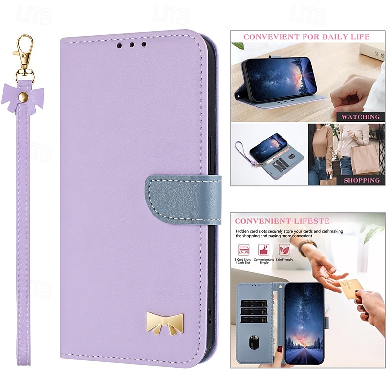 Phone Case For Samsung Galaxy S24 Ultra Plus S24 FE S23 Ultra Plus A55 A35 A25 A15 5G A53 A33 A23 A13 S25 S25 Ultra Wallet Case Flip Cover with Wrist Strap Shockproof PC PU Leather 2025 - $14.99 –P8