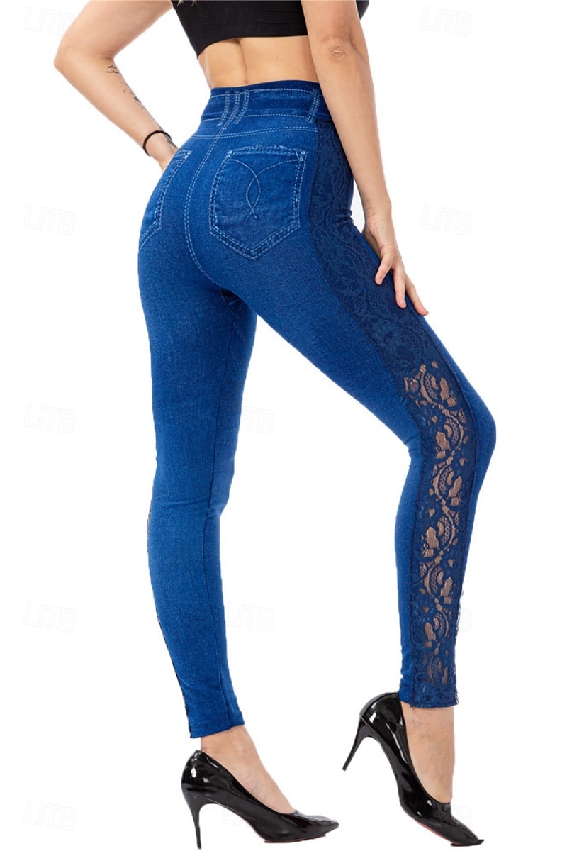 Women's Leggings Trousers 3D Print Chinos Vacation Vintage Streetwear Full Length High Waist Plain Printing Comfy Soft Comfortable Stretchy Outdoor Street Daily Blue Summer Skinny 2025 - $13.99 –P8