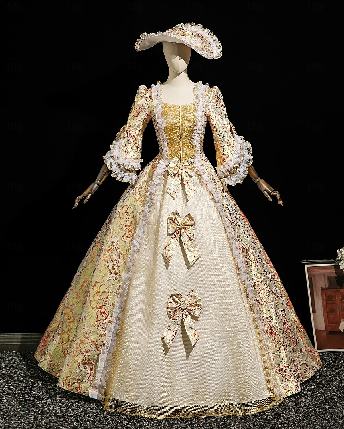 Vintage Rococò Rinascimento Maxi Vestito Normale A sbuffo Principessa Sposa Pieghettato Con Volant Principessa Girocollo Costume Per donna Halloween Carnevale Mascherata Performance Feste Halloween del 2026 a $139.99 –P2