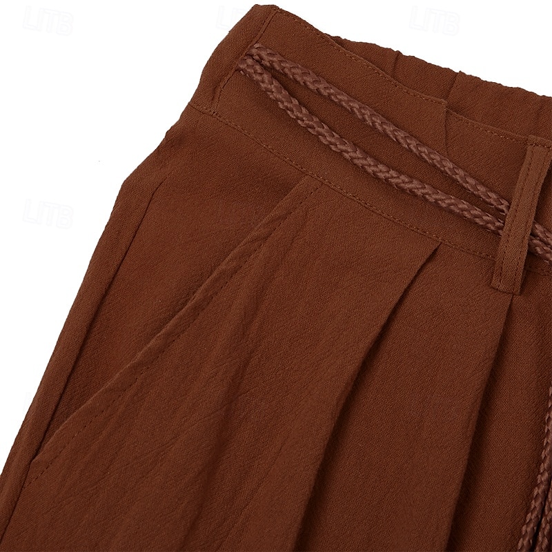 Per uomo Pantaloni di Lino Pantaloni Pantaloni Estivi Pantaloni Larghi Coulisse Elastico in vita Gamba Dritta Semplice Comodità Traspirante Lunghezza intera All'aperto Yoga Palestra Designer Retr del 2025 a $22.99 –P5