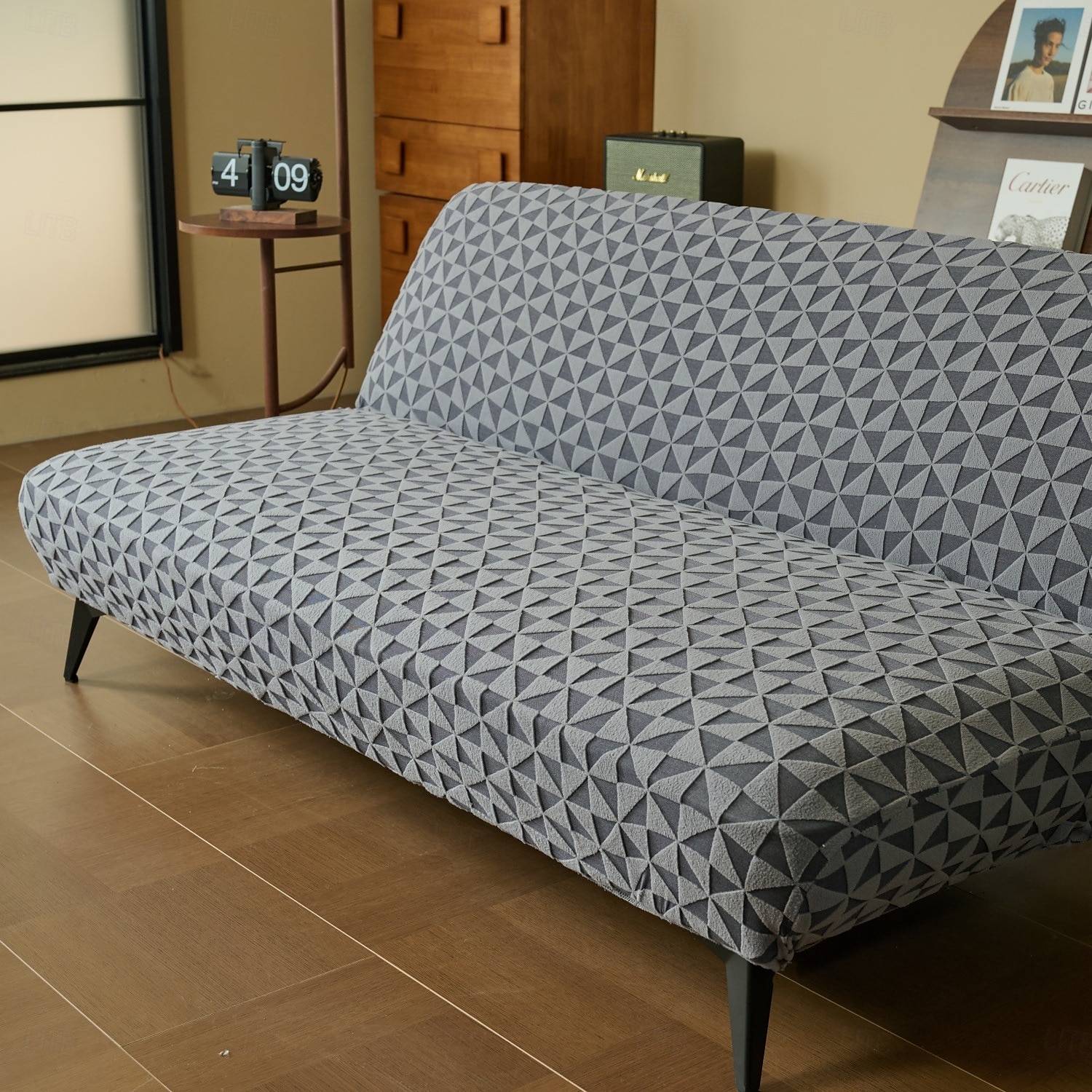 huse de canapea, husă futon pentru canapea extensibilă fără brațe, husă elastică pentru canapea extensibilă fără brațe, model jacquard din spandex, caracteristică elastică pentru canapea extensibilă pliabilă 2025 - $19.99 –P5